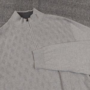 Joseph Abboud Cashmere Blend Mens Size XXL Gray 1/4 Zip Sweater